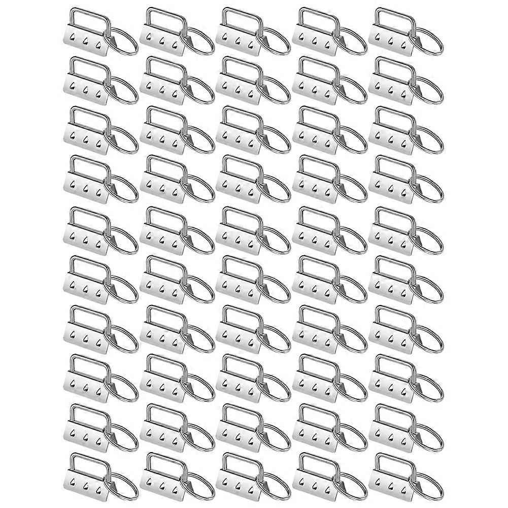 50Pcs Key Fob Hardware with Split Rings Set for Wristlet Clamp