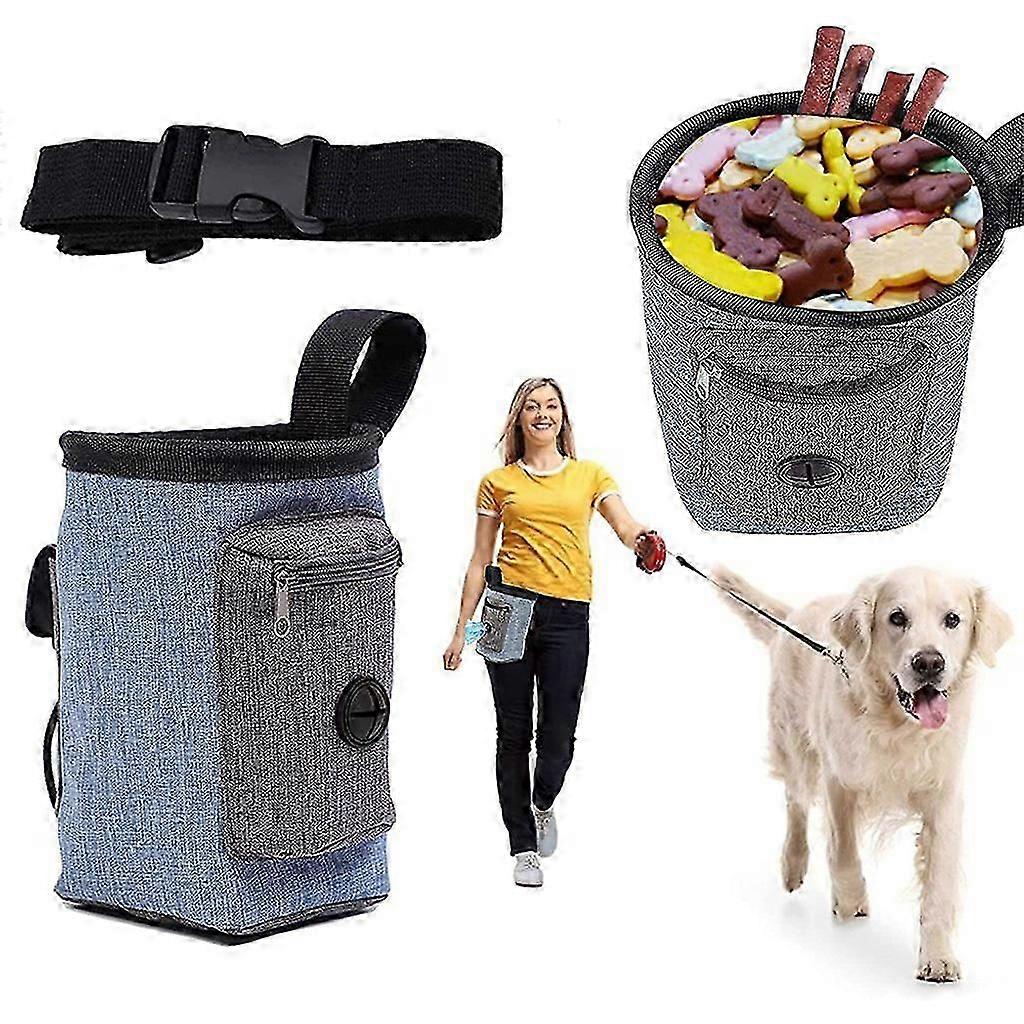 Treat Bag for Dog Training, Practical Snack Bag with Belt Attachment, Plenty of Storage Space (Blue)