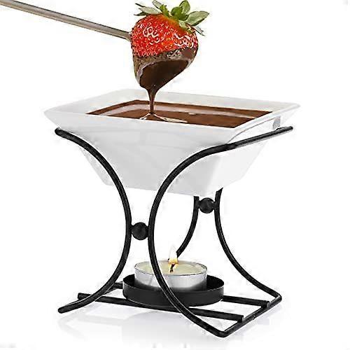 Butter Warmer and Fondue Set, Multi-Use Melting Pot for Cheese Chocolate Caramel Sauce, Stovetop and Microwave Safe Serving Bowl