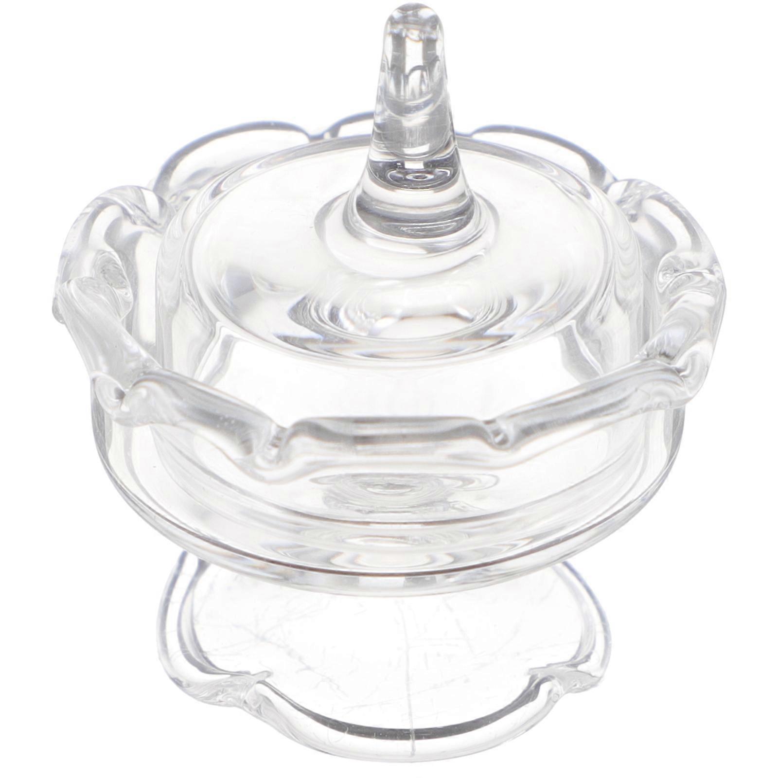 Mini Cake Plate Glass for Storage Use 2Sets with Dome Lid for Display