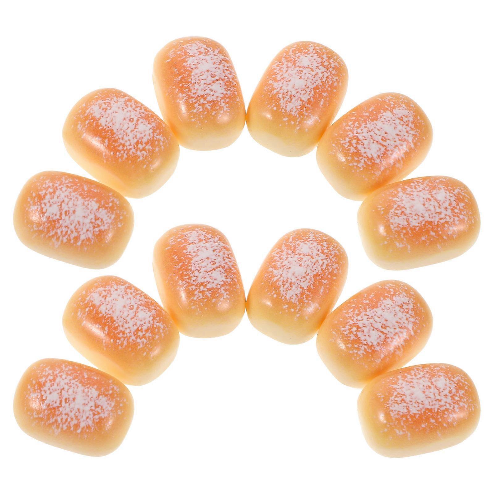 Resin Bakery Bread Mini Kitchen Decoration Artificial Mini Bread Orange for Diy Craft 50Pcs