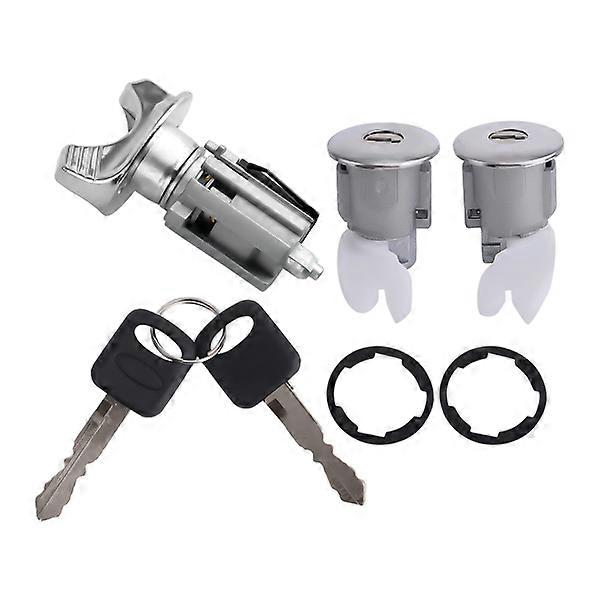 2 Keys Ignition & Door Lock Cylinder Set FIT For Bronco F150 F250 F350 1992-1996 NO.2814