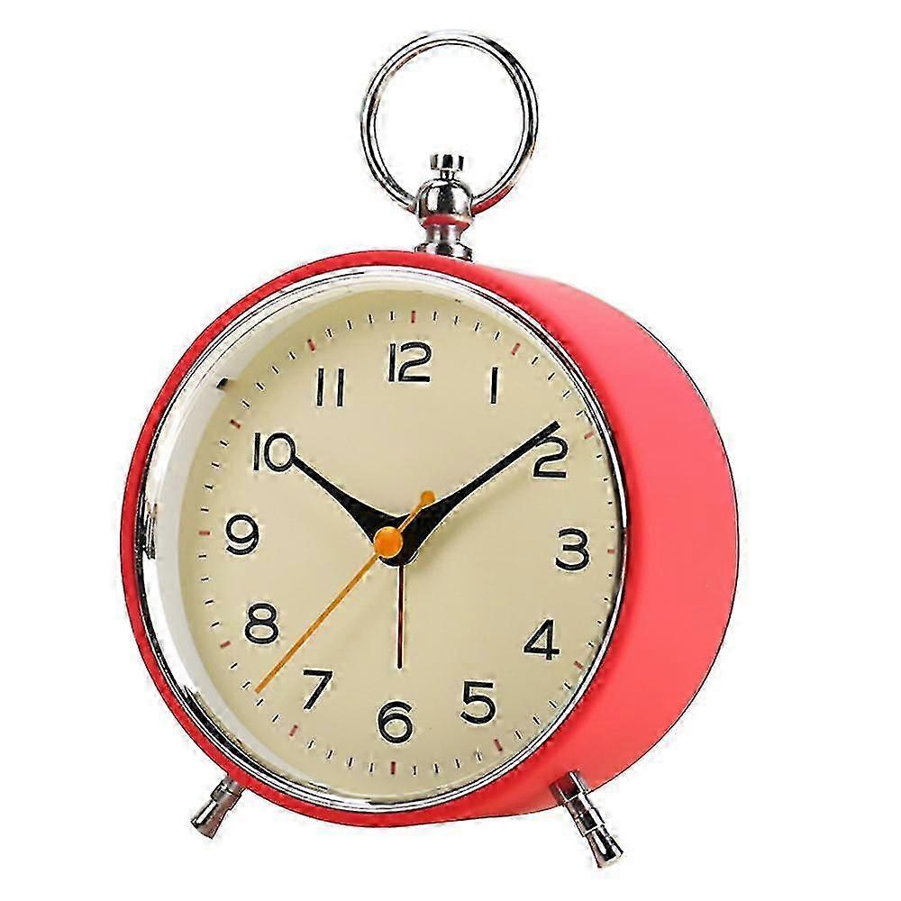 Retro Style Alarm Clock Students Use Bedside Clock Handle Light Mute Snooze Alarm Clock