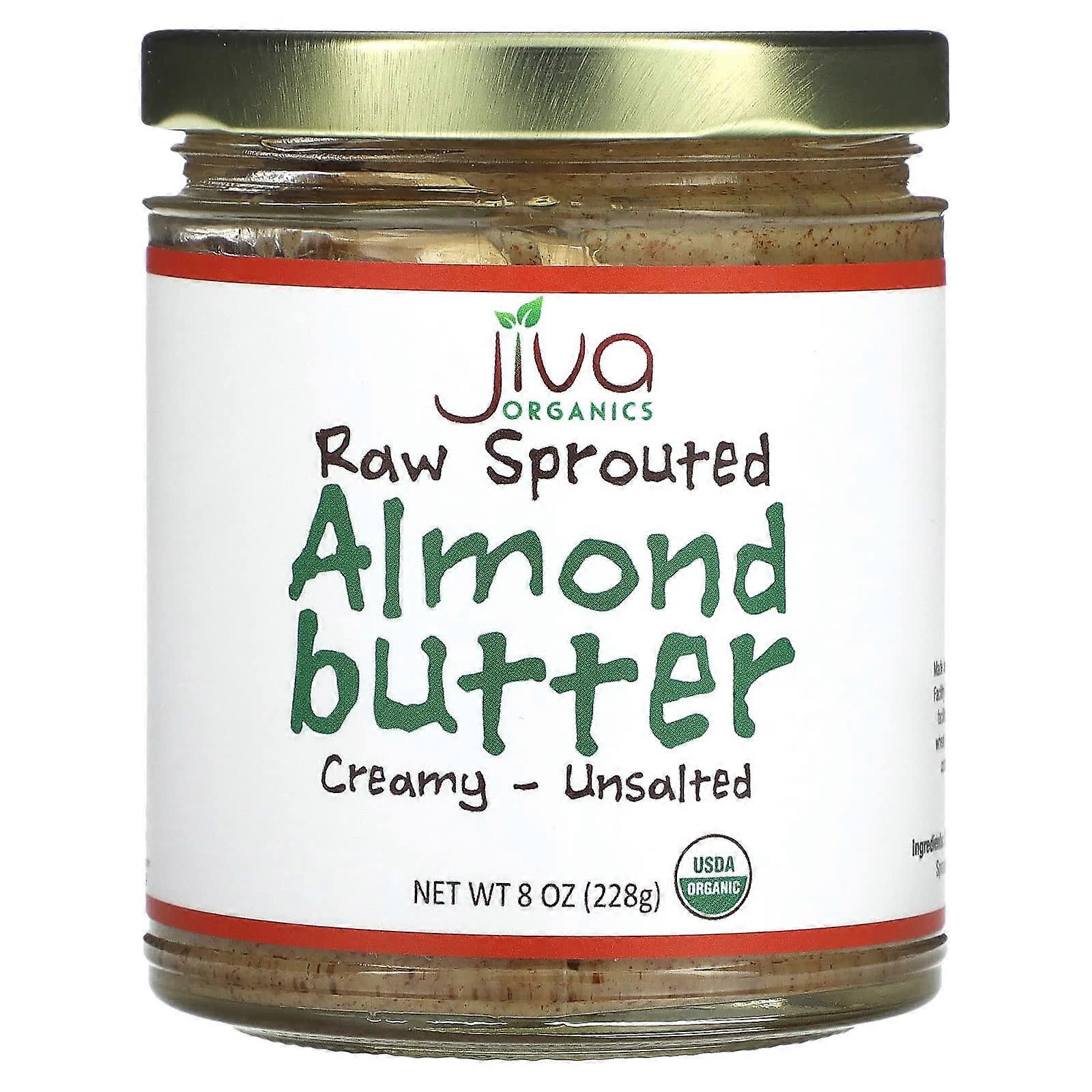 Raw Sprouted Almond Butter, Creamy - Unsalted, 8 oz (228 g)