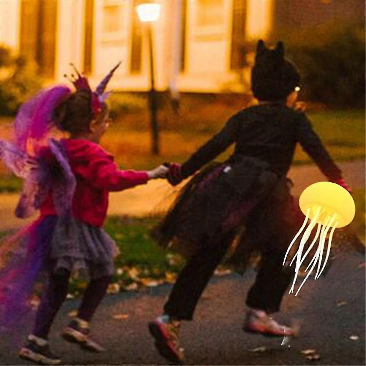 LED Jellyfish Lamp RGB Gradient Jelly Fish Light Lamp Voice Control Jellyfish Light Rechargeable Des