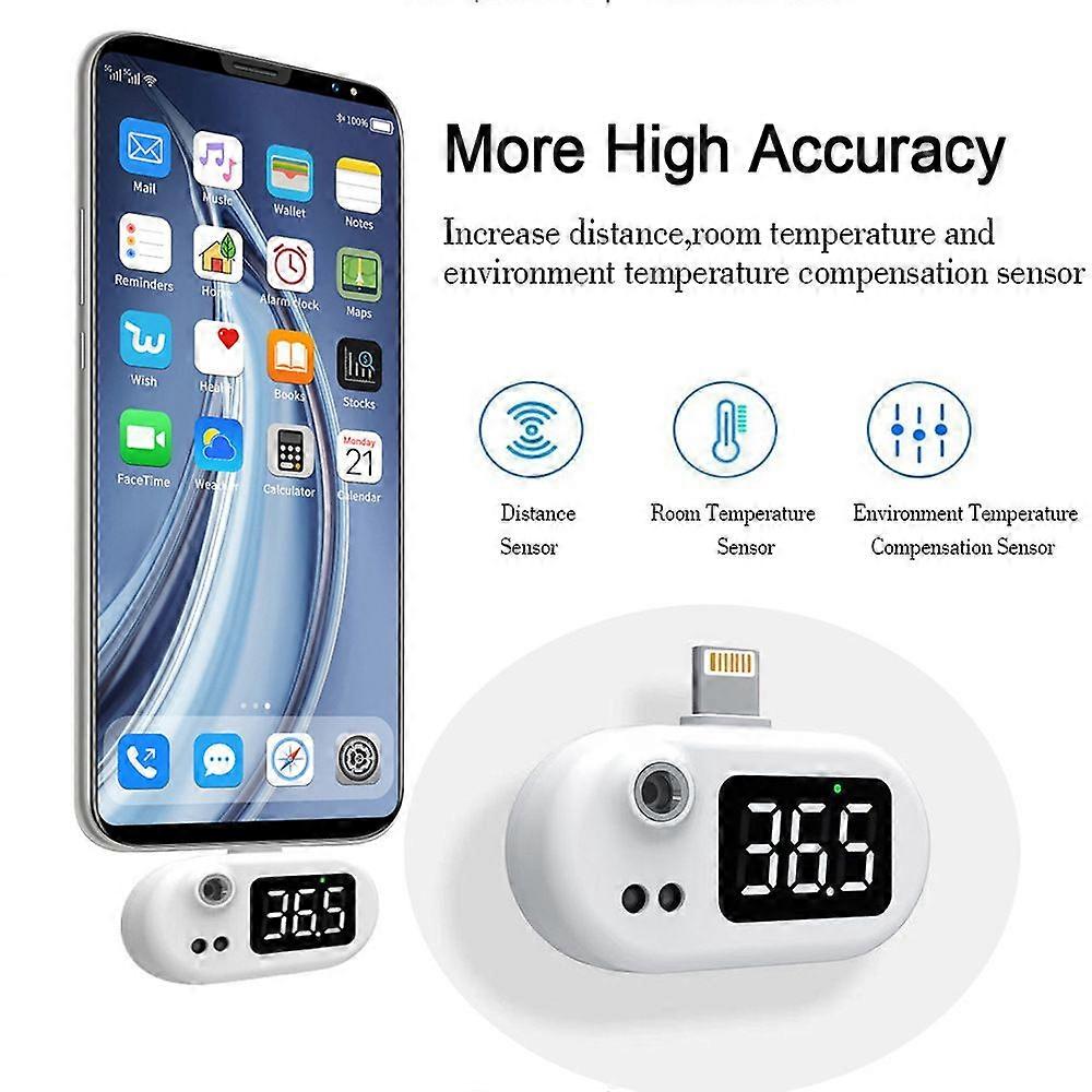 Slimme mobiele telefoon thermometer contactloze digitale temperatuursensor Apple-interface