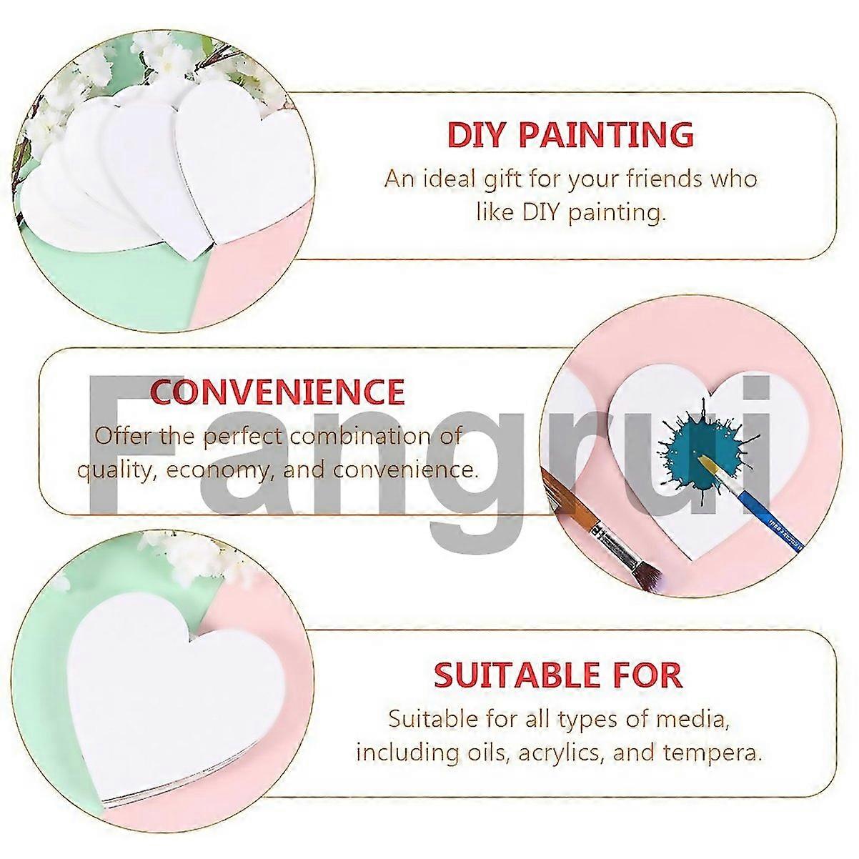 For Heart Canvas Painting Panels For Drawing Use 15pcs Handpainted Oil Boards White