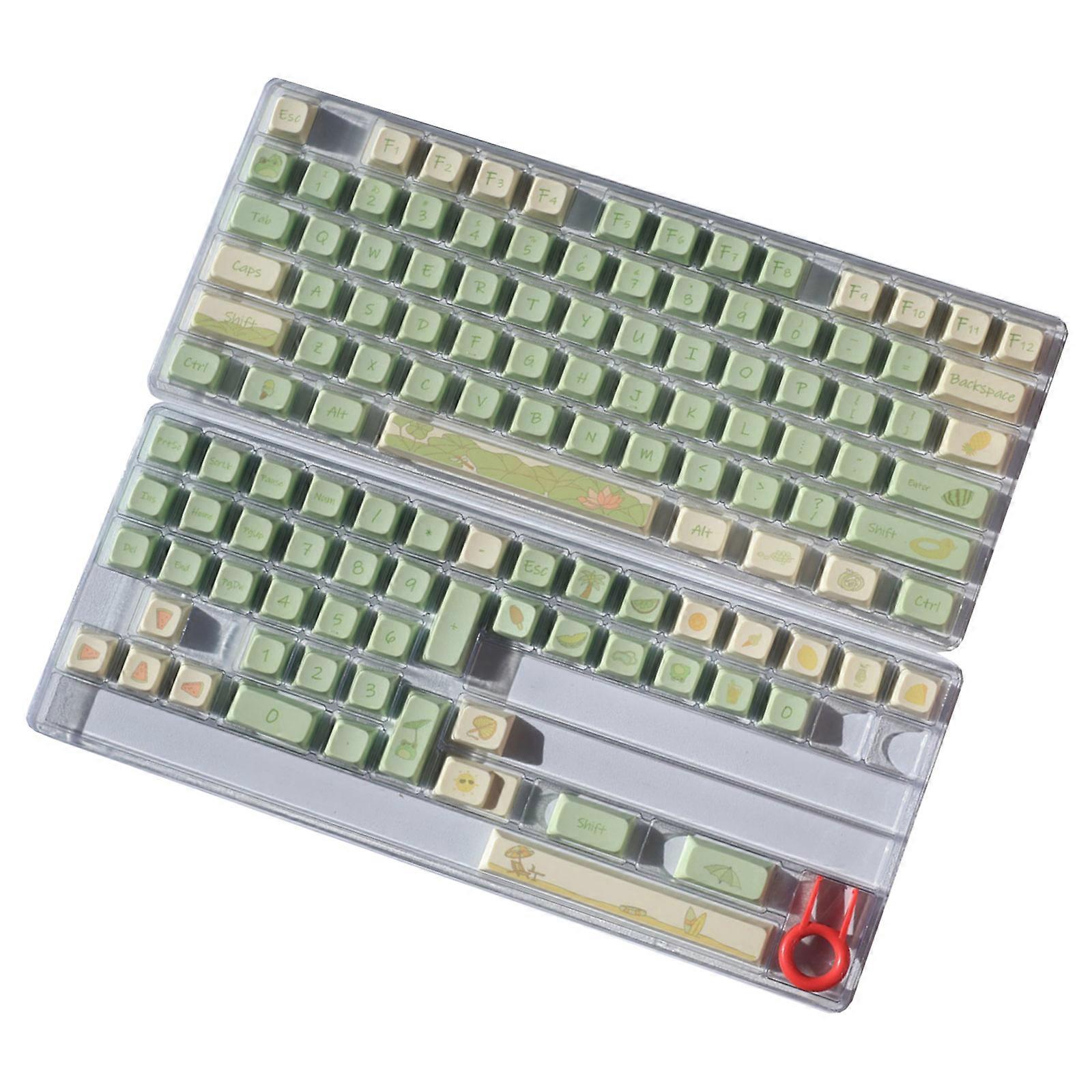 FA Profile PBT Keycaps for Mechanical Keyboards Precise Sublimation Flower Pattern for Gamers and Programmers Multicolor
