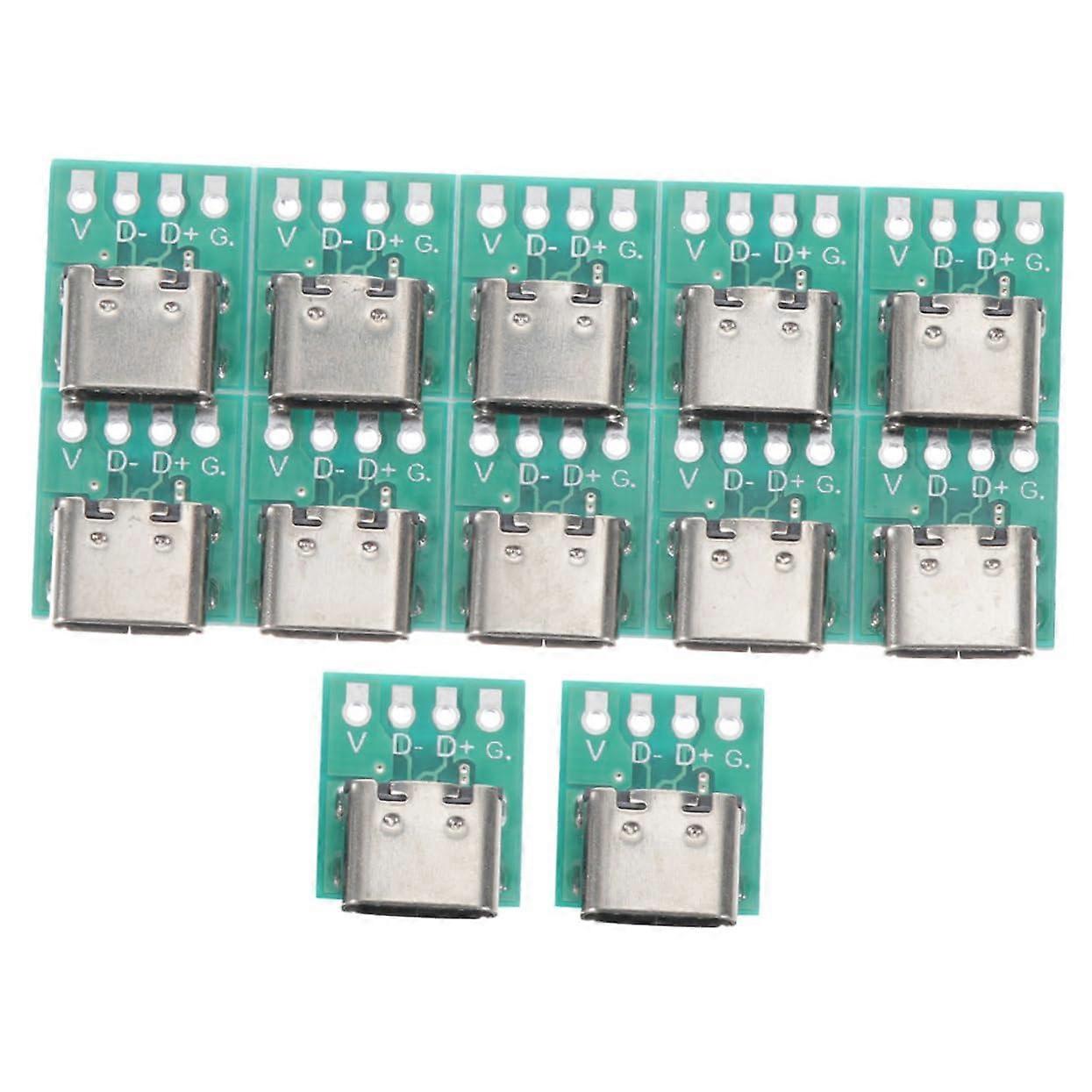 USBC Board 12Piece Set, Female USBC Connector DIY PCB Support Module, USBC Connector Board Kit