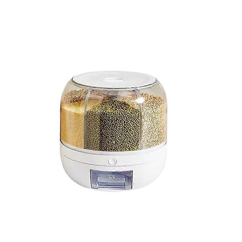 Cereal Dispenser Rotary Food Storage Container For Rice And Beans Round Design Cereal And Rice Storage Easy To Use