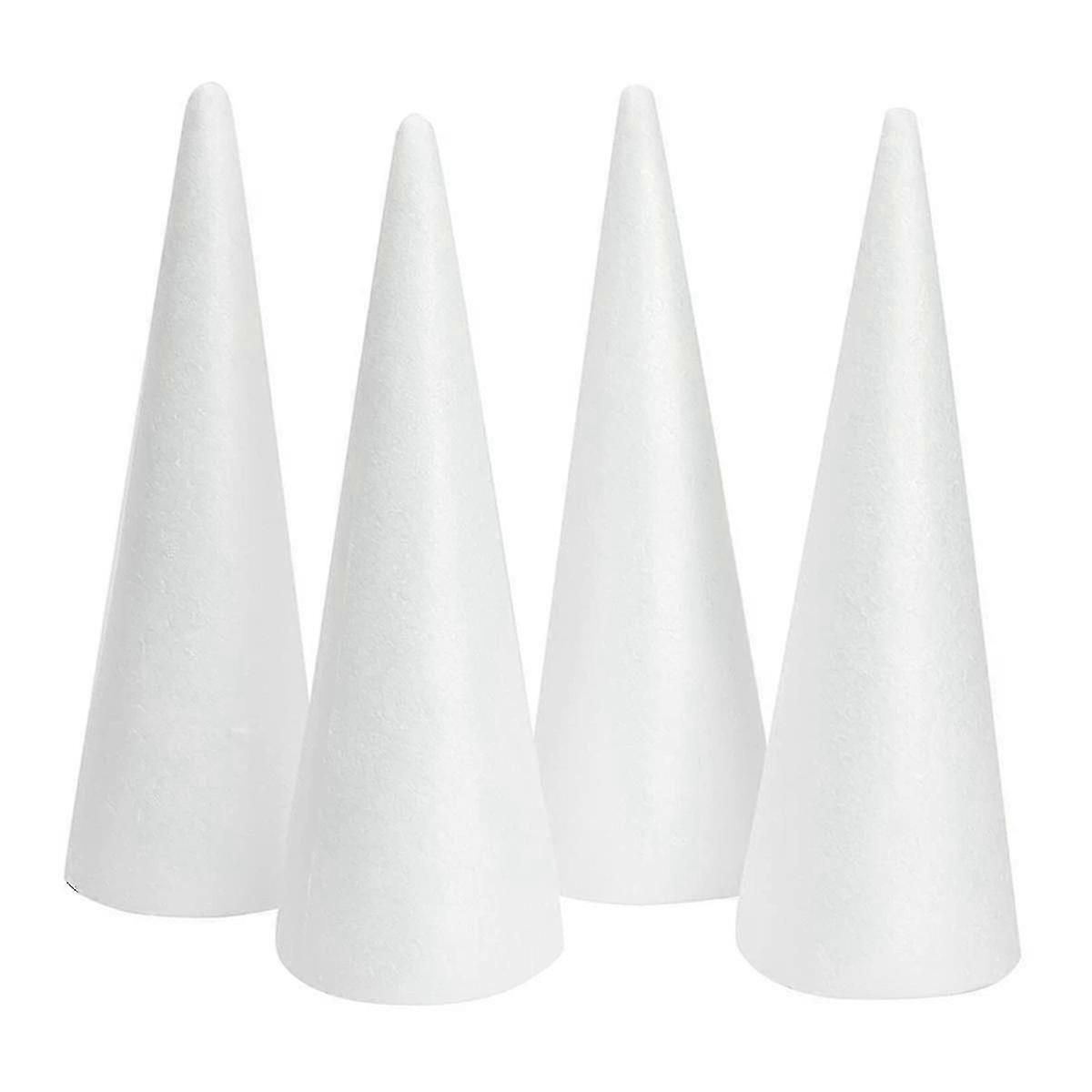 Foam Tree Cones For , White Polystyrene (4.5 X 13.5 In, 4 Pack) ws