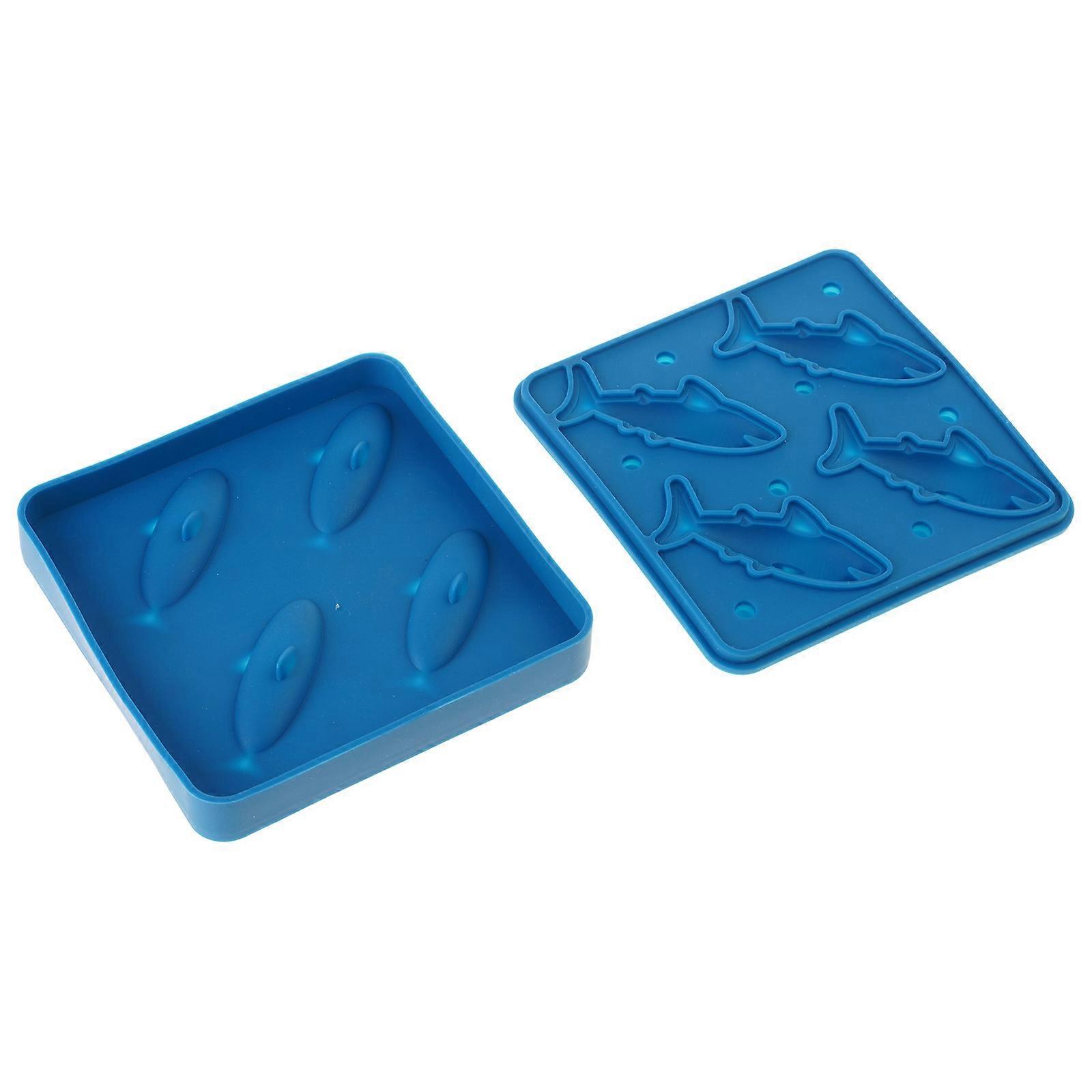 Unique Shark Shape Ice Tray Easily Release Ice Making Tool Molds Food Grade Silicone Ice Maker Mold Easy to Clean Multicolor