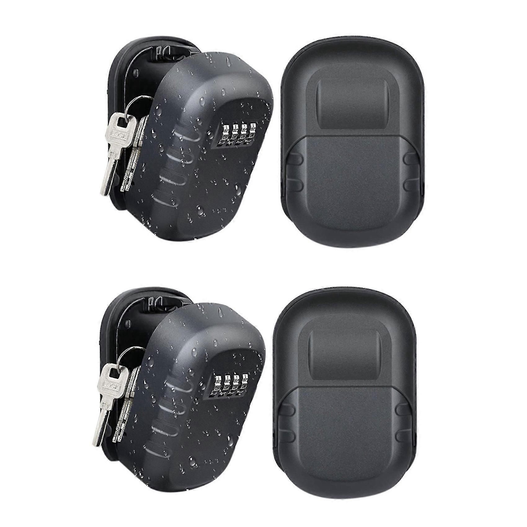 2x Key Lock Box Wall Mount 4 Digit Combination Weatherproof Key Storage Lock Box, Large Capacity Se