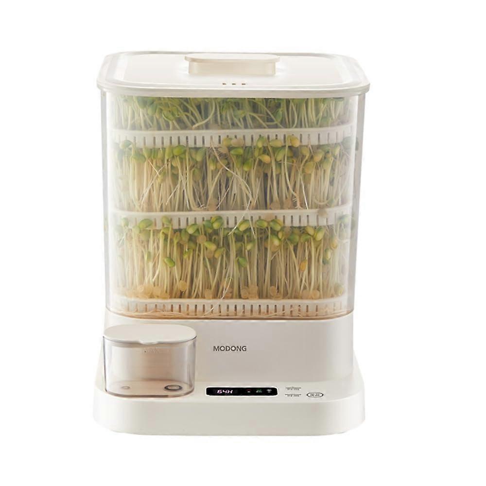 Automatic Bean Sprout Maker White Digital Display 3Layer Design With Water Circulation System 36x23x28cm