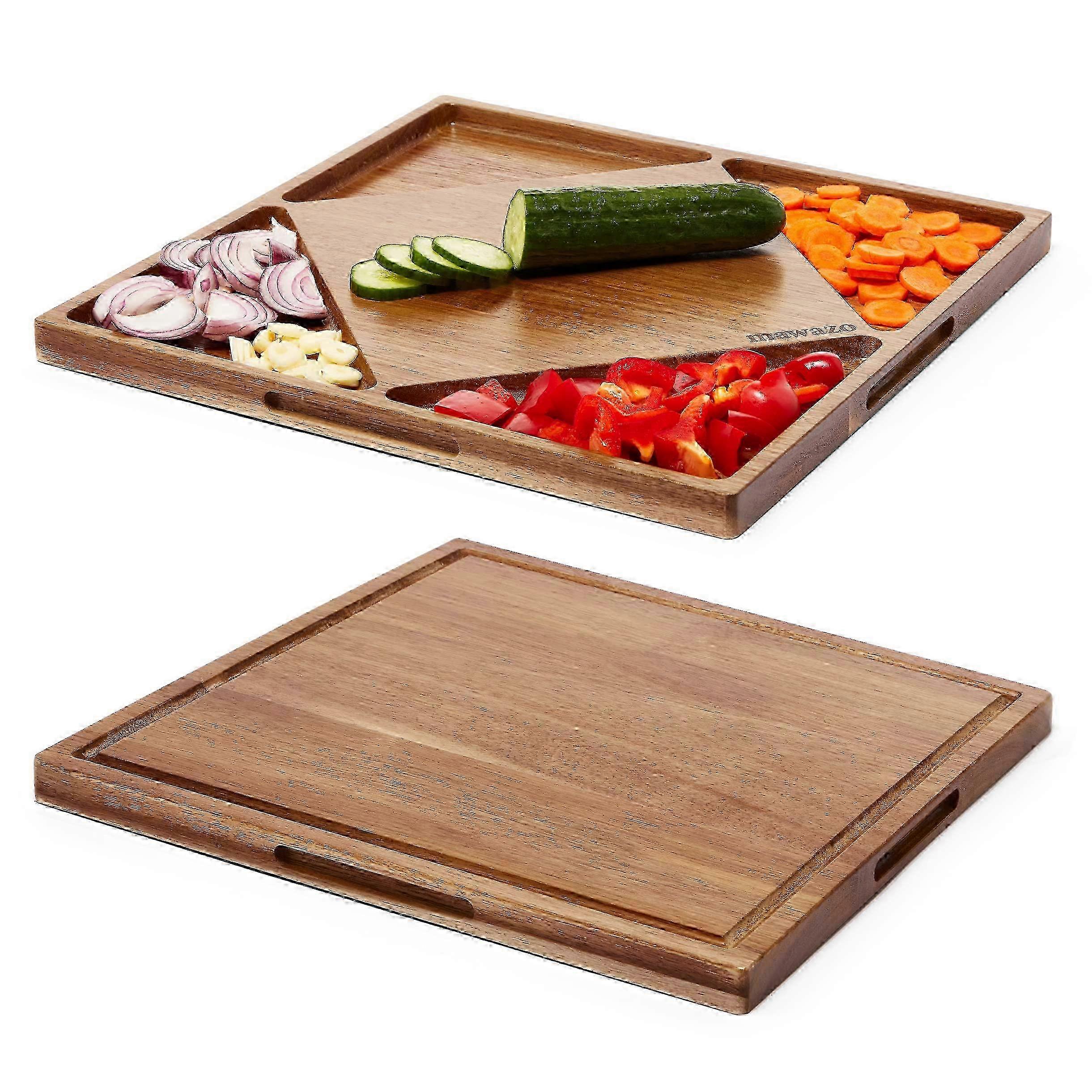 Reversible Acacia Cutting Board for Serving Cheese 14x14