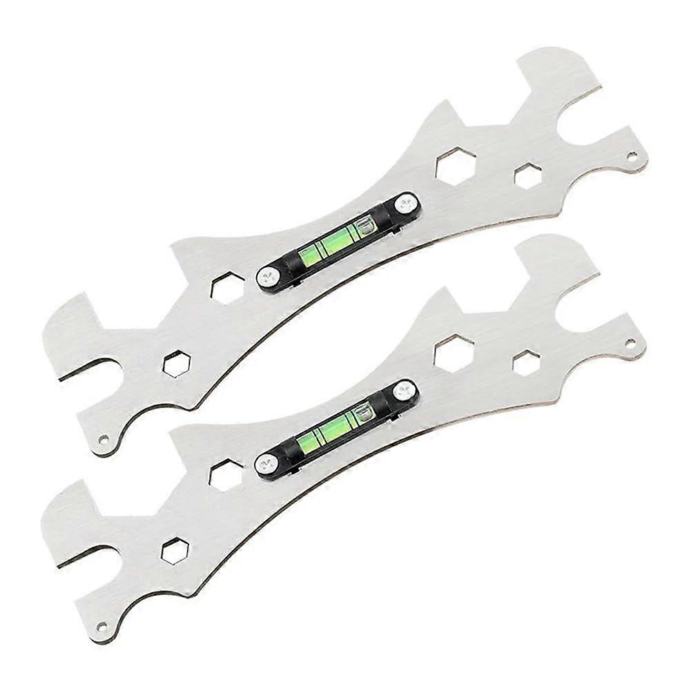 Bathroom MultiFunction Wrench Scale Tool Kit, 2Piece, Silver Finish, For Horizontal Shower Faucet Installation