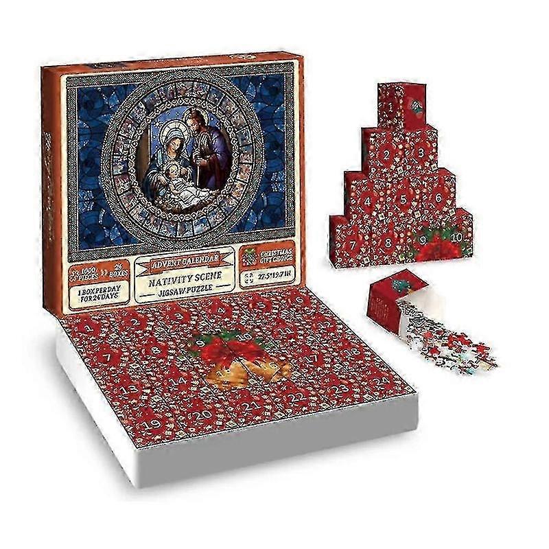 Christmas Countdown Jigsaws Puzzle Advent Calendar Nativity Scene 24 Days Countdown to Christmas Advent Calendar for Kid