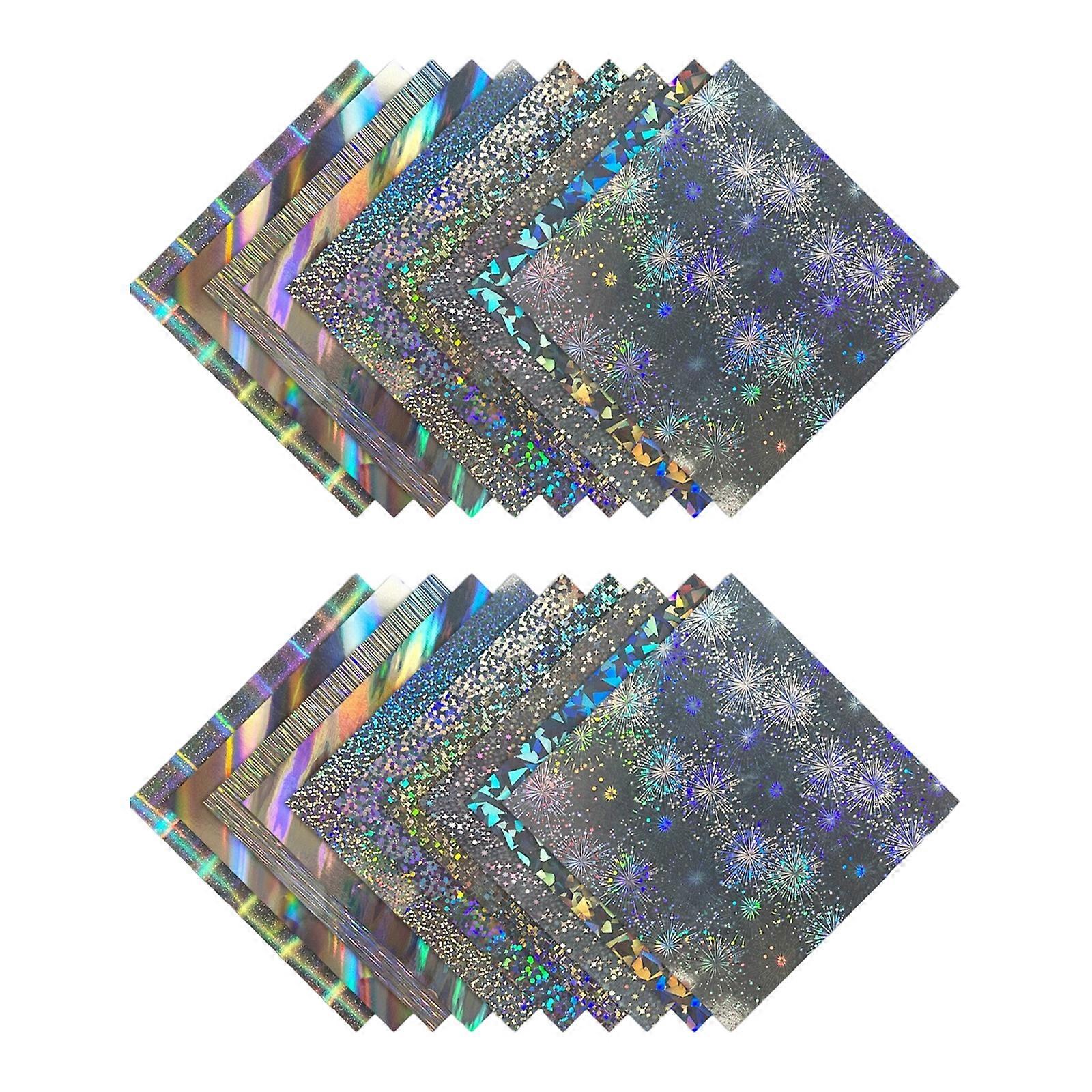 20PCS Shimmering Craft Paper 10 Color Glittering Paper For Wedding Decorations Scrapbooking Craft Project Multicolor