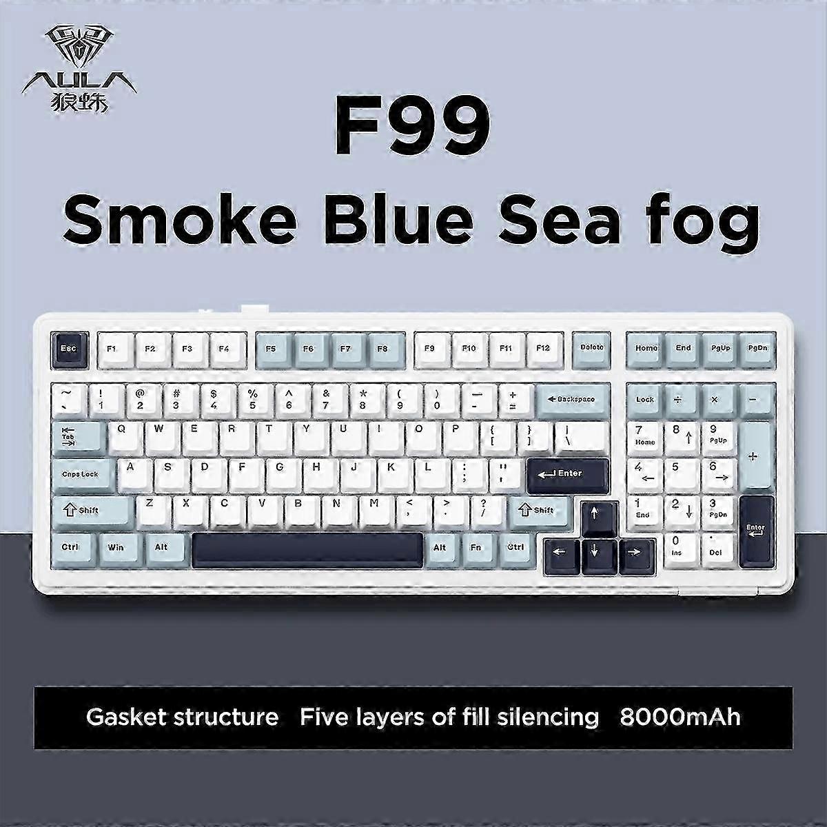 Aula F99 Gasket-mounted Gaming Keyboard 99 Keys Hot Swap Customizable
