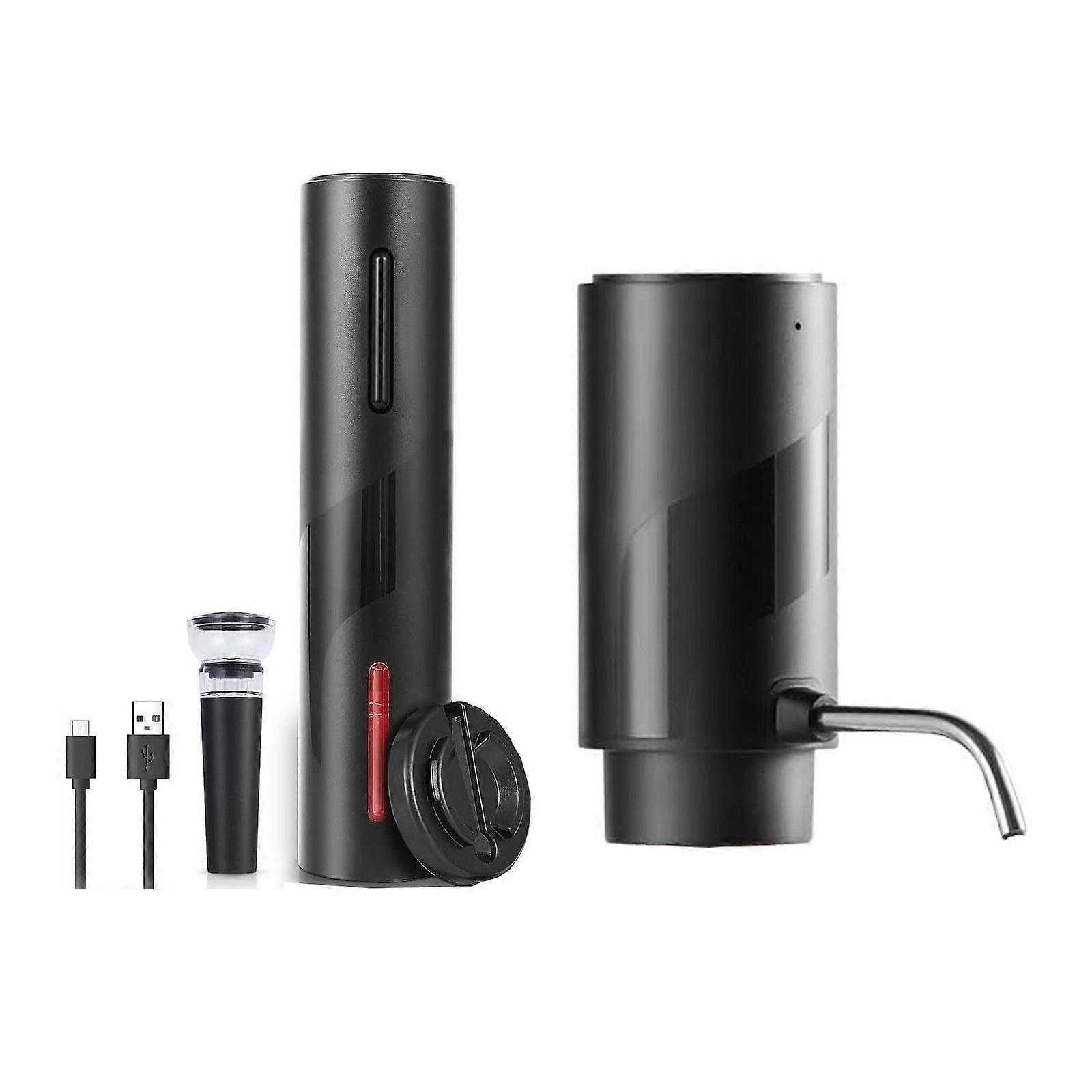 Electric Wine Opener Quick Automatic Bottle Opener Wine Aerator Set Electric Corkscrew ABS Texture for Wine Drinking Multicolor