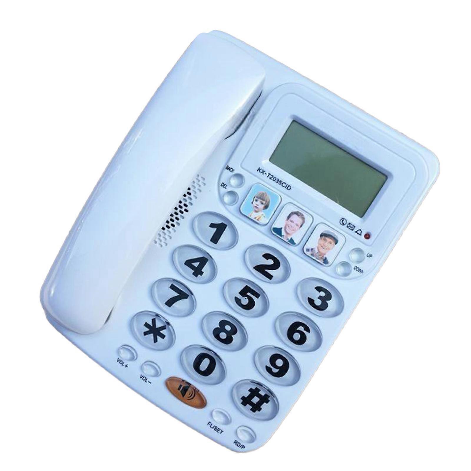 KX-2035CID Fixed Landline Home Telephone Caller Display Adjustable Tone Speed Dial Handsfree Functions Large Button  White