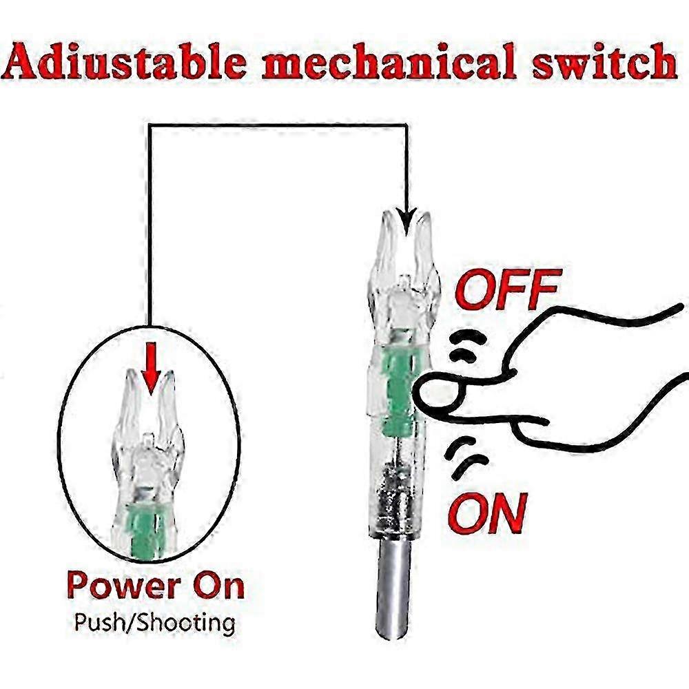 12 stk automatiske LED-opplyste nocks for 6,2 mm bueskytingsjakt