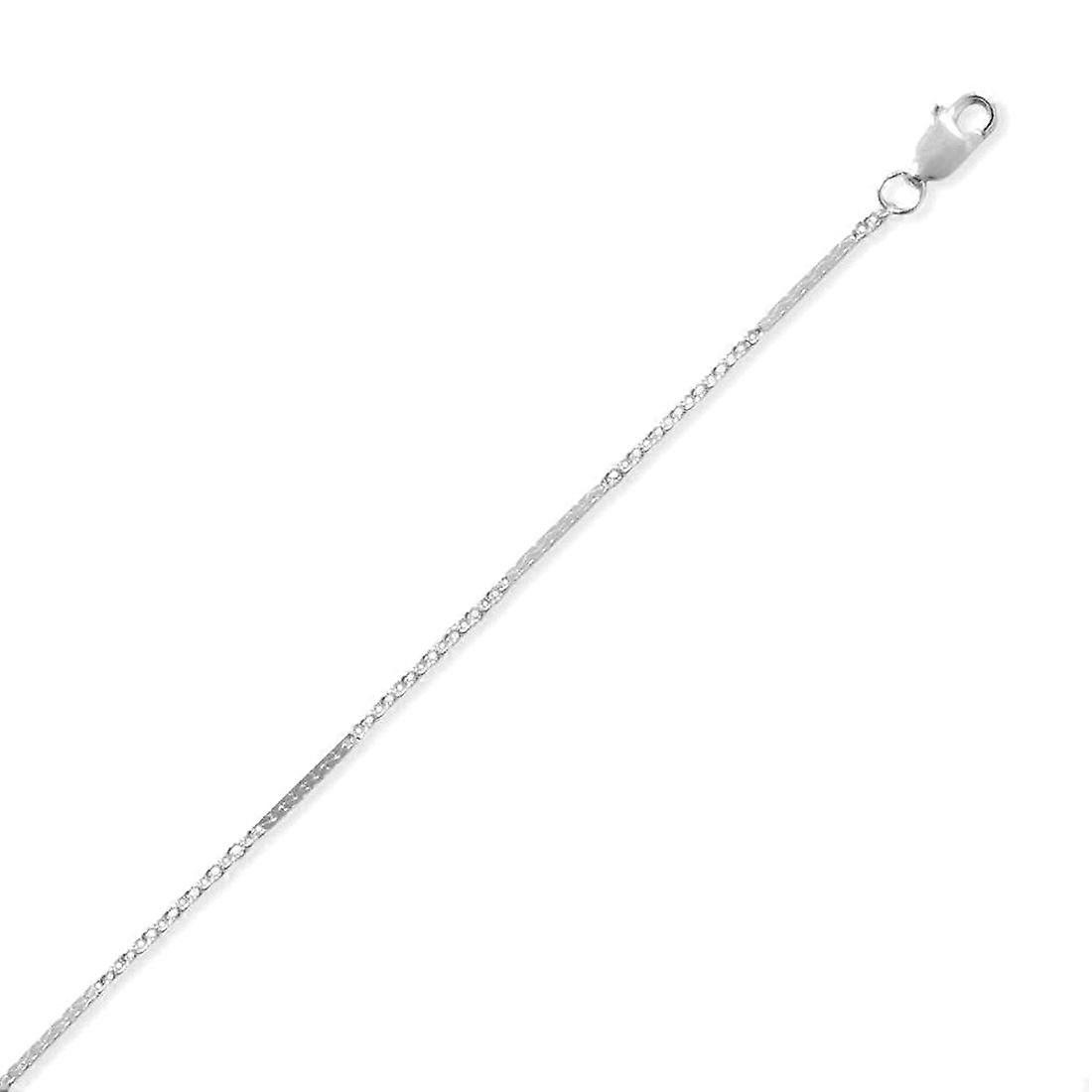 Collier chaîne forçat dentelée en argent sterling 925 1,3 mm a des sections alternées de maillons créant une barre unique de conception lobs