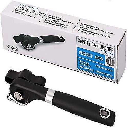 Manual Can Opener Safe Cut Smooth Edge Stainless Steel Ergonomic Handle for Kitchen and Camping