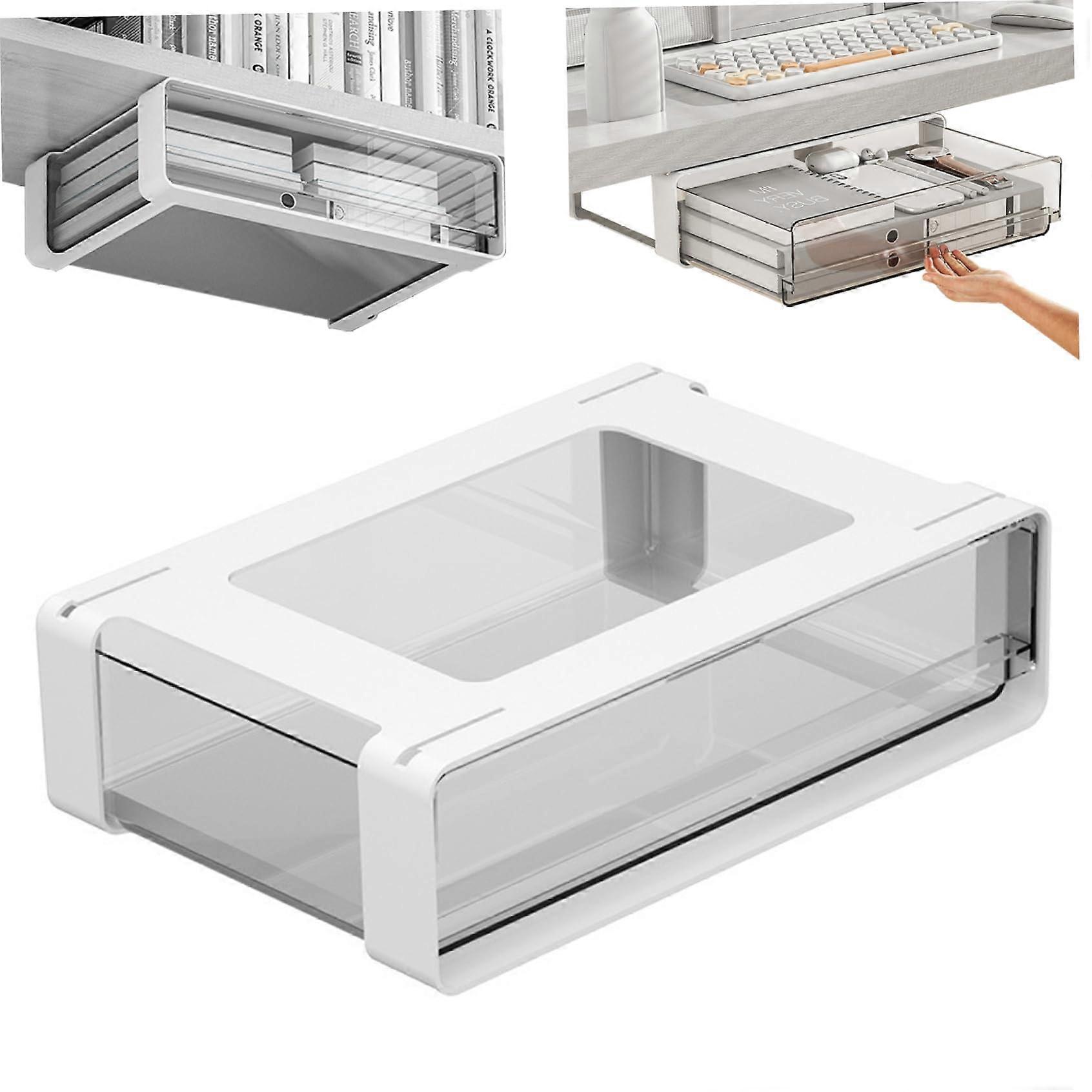 Under Cabinet Drawer Organizer with Clear Slide Out Design for Kitchen Pantry and Under Desk Storage