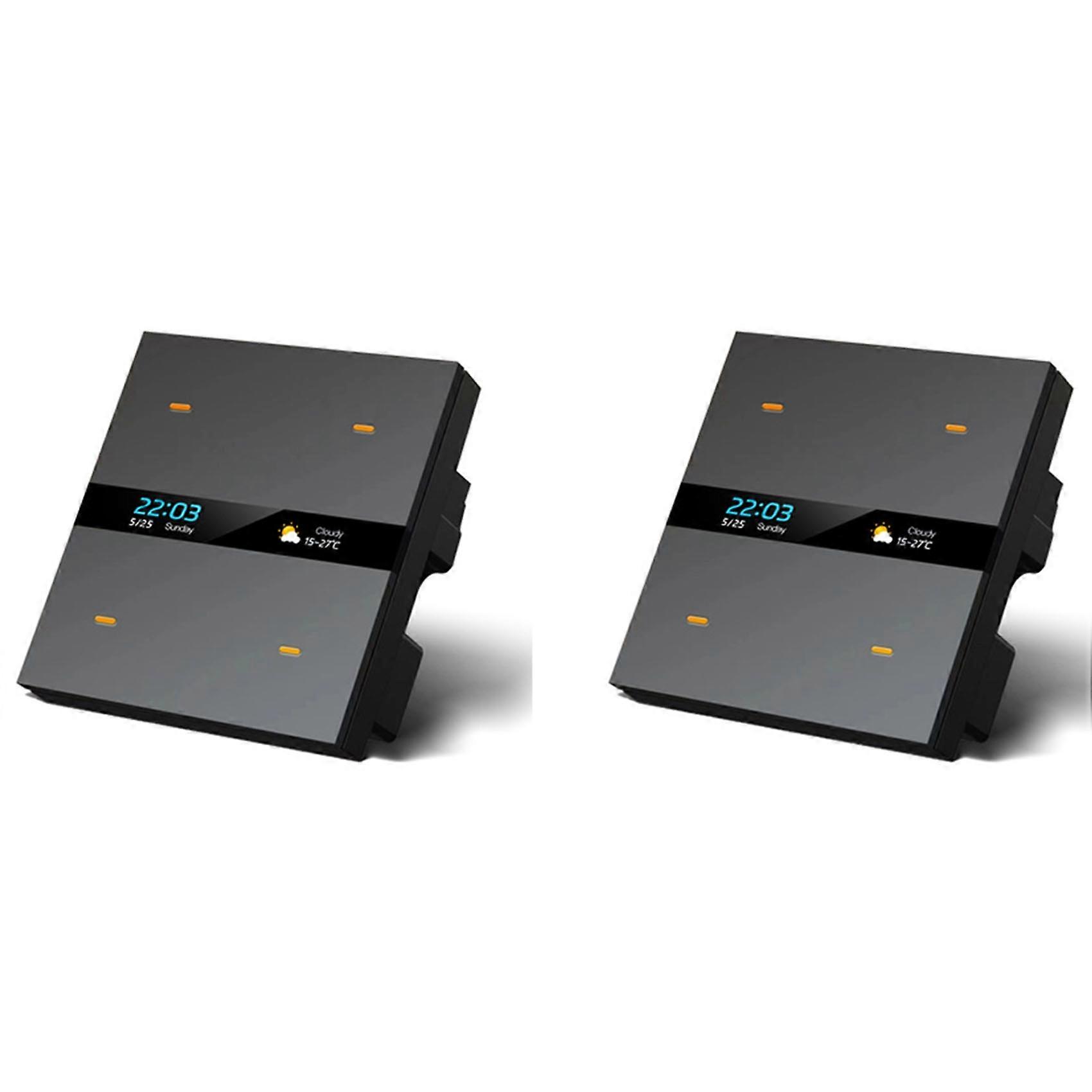 2X Tuya Zigbee Smart Scene Switch Lighting Smart Control Scene Control Switch Panel Smart Socket 485 86 Box A