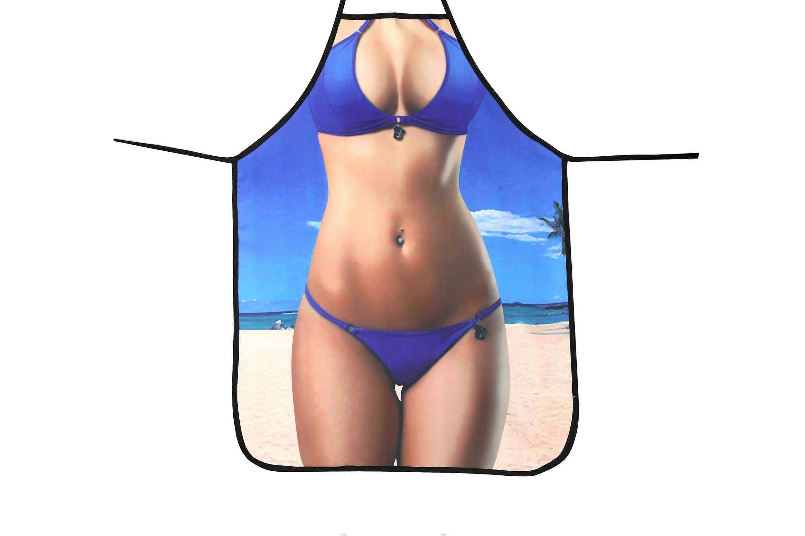 Funny Cooking Apron Waterproof with Adjustable Strap and Print, Chef Gift for Men and Women Blue