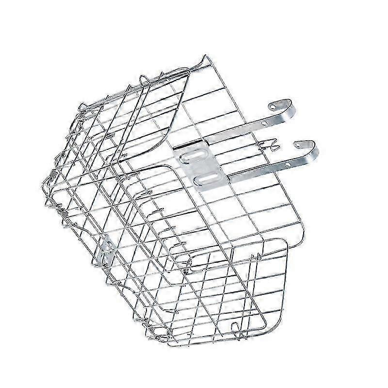 Cycling Basket Iron Bike Accessory Rectangular Shape Silver 30x22cm Durable and 1Pcs