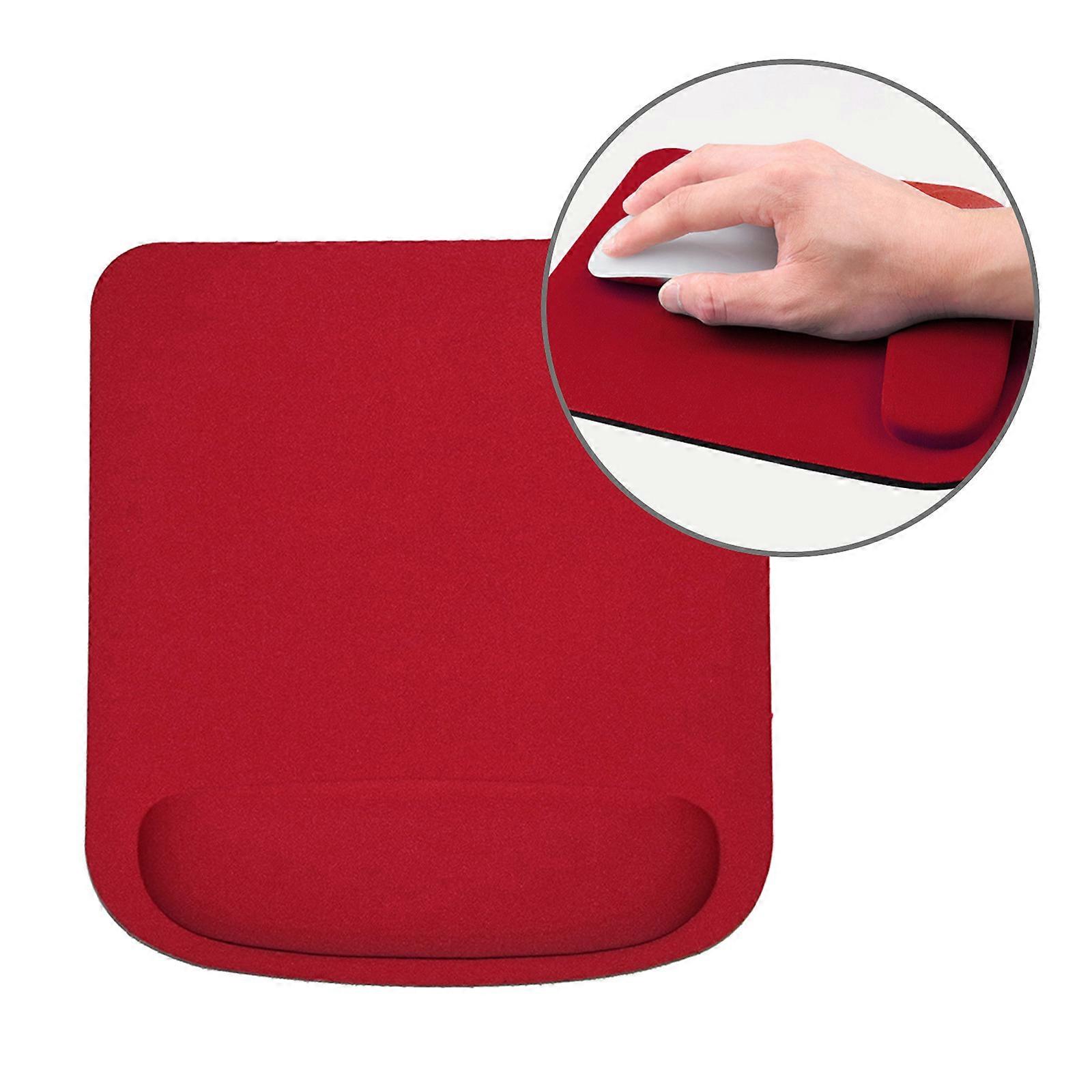 Ergonomic Mouse Pad Wrist Rest Support Mousepad with Nonslip Base Mousepad for Laptops Computer Game Office  Red