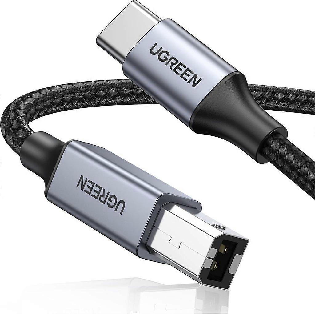 UGREEN USB-C to USB-B 2.0 printer cable, 2m - Grey/Black