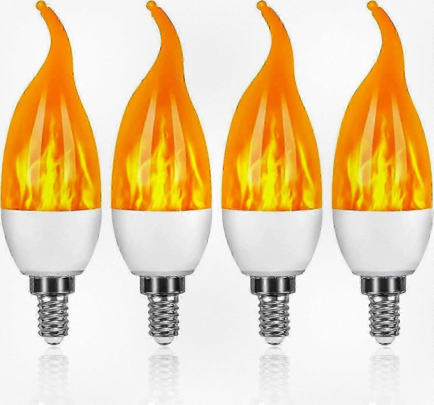 4-Pack E14 LED Flame Effect Bulb, 3W, 3 Lighting Modes, Decorative Lighting (99 chars)