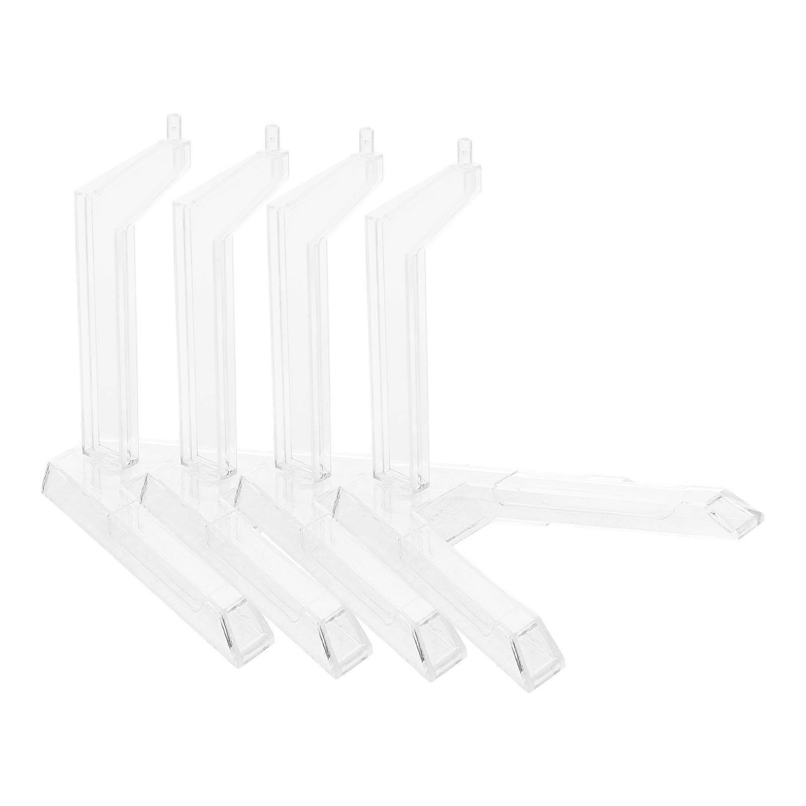 4Pcs Action Figure Stand for Model Display with Clear Plastic Flexible Base