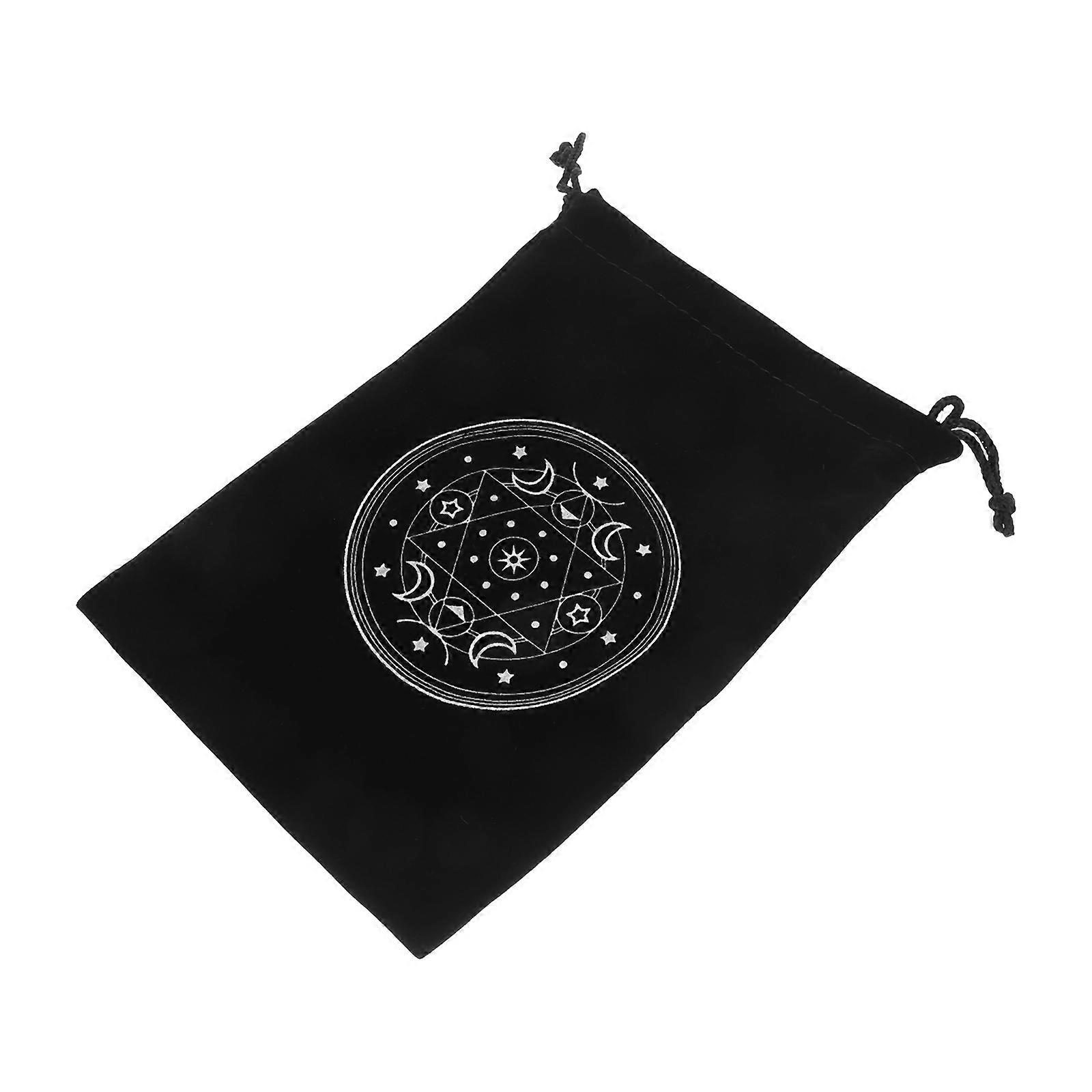 Black Flannelette Drawstring Bag for Tarot Cards Storage with Soft Touch and Convenient Design 3.5 x 5.5 inches