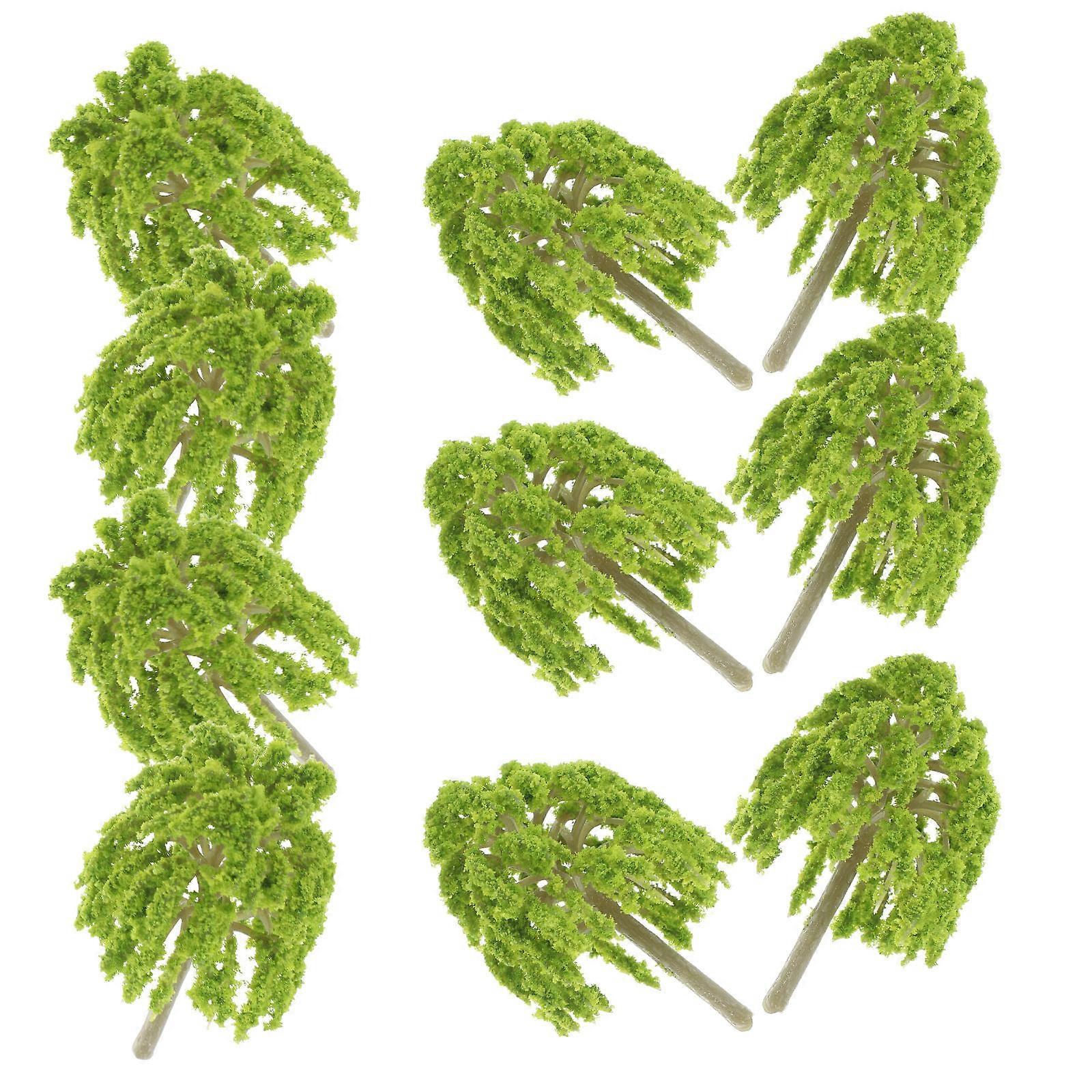 Miniature Tree Model for DIY Arrangement 10Pcs Green Plastic Craft Trees