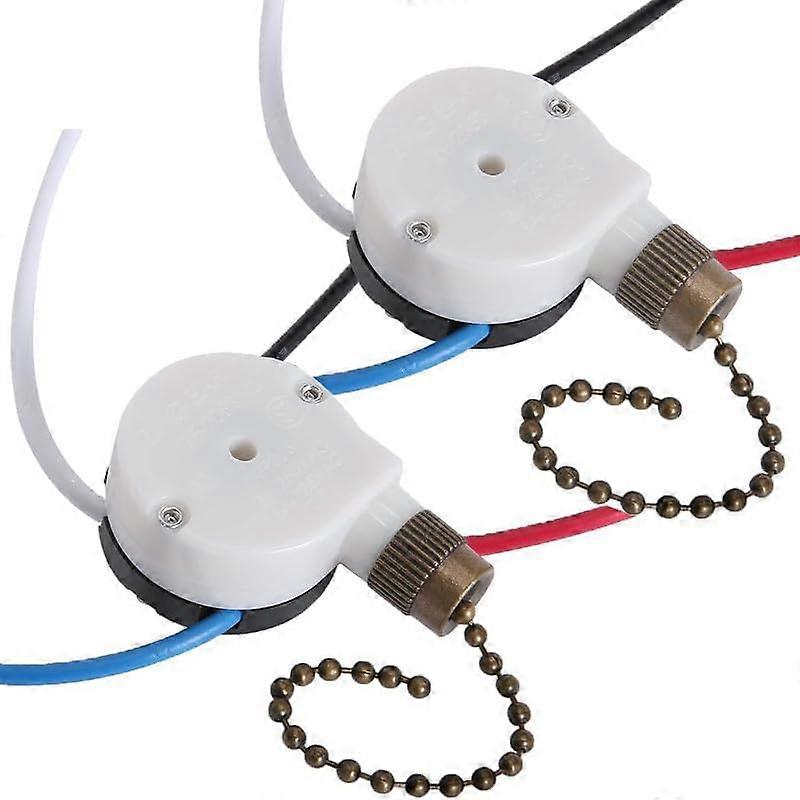 Ceiling Fan Switch ZE208S 3 Speed 4 Wire Pull Chain Replacement, Bronze, 2 PCS