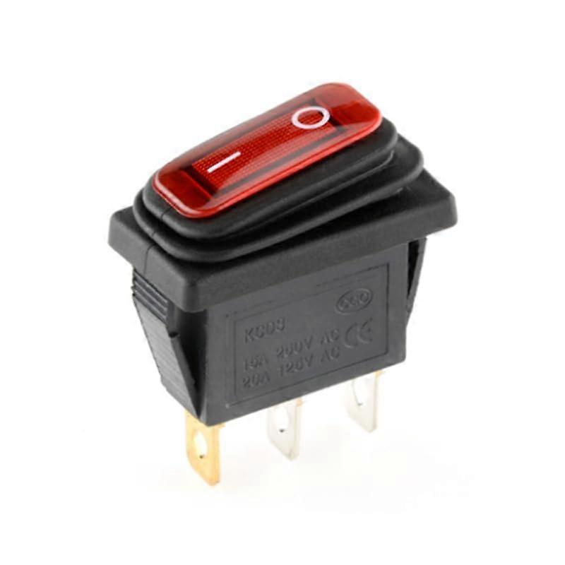 KCD3 LED Rocker Switch 15*20mm On-Off 3 Pin 6A/10A 250VAC 125VAC Button Switch DC12V AC220V Red
