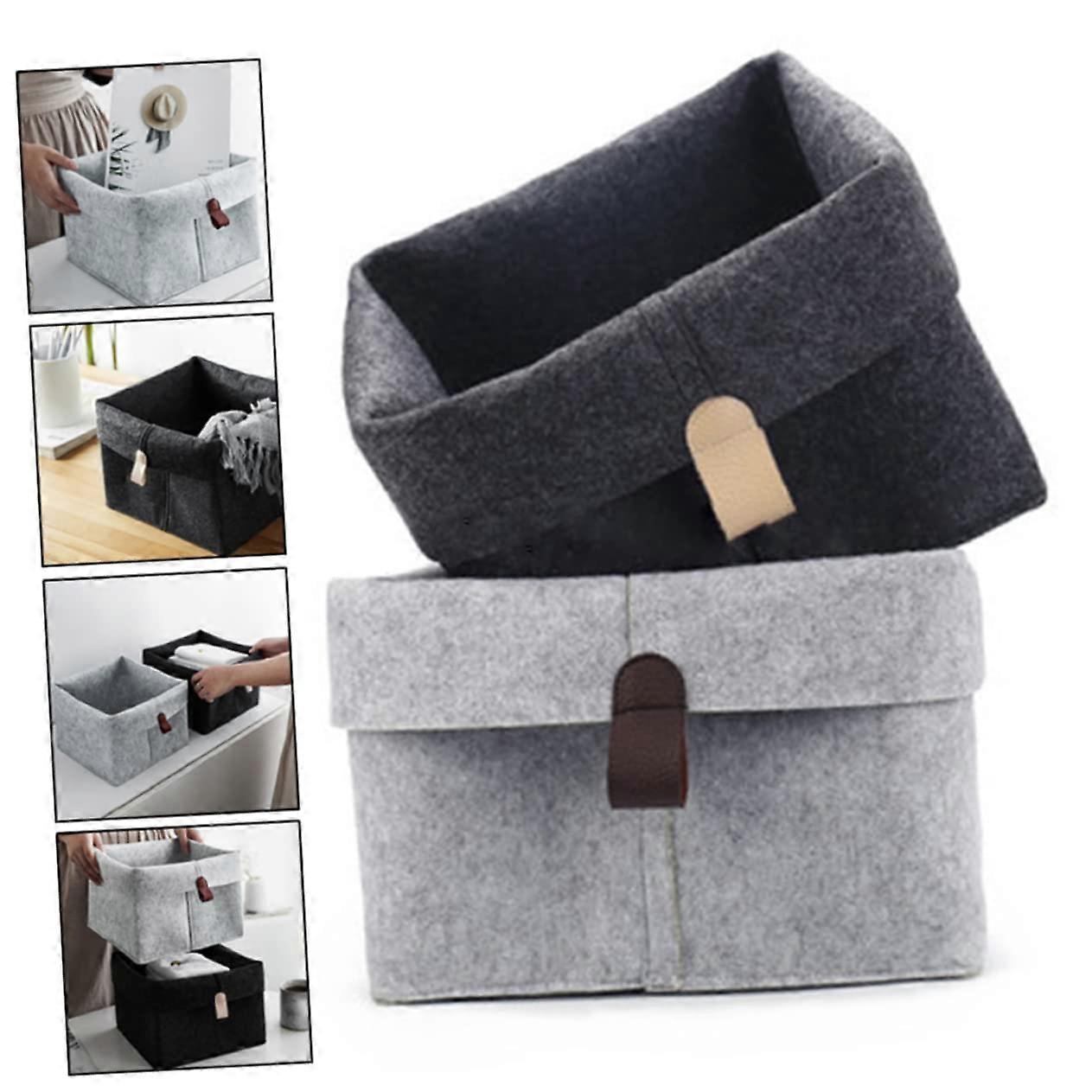 Felt Storage Basket for Clothes and Sundries, Soft Fabric Organizer Bin for Home and Office
