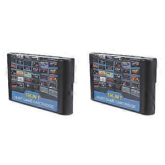 Cartucho com 2 jogos 196 em 1, melhor que os de 112 em 1 e 126 em 1, para Sega Mega Drive (PAL e NTSC).