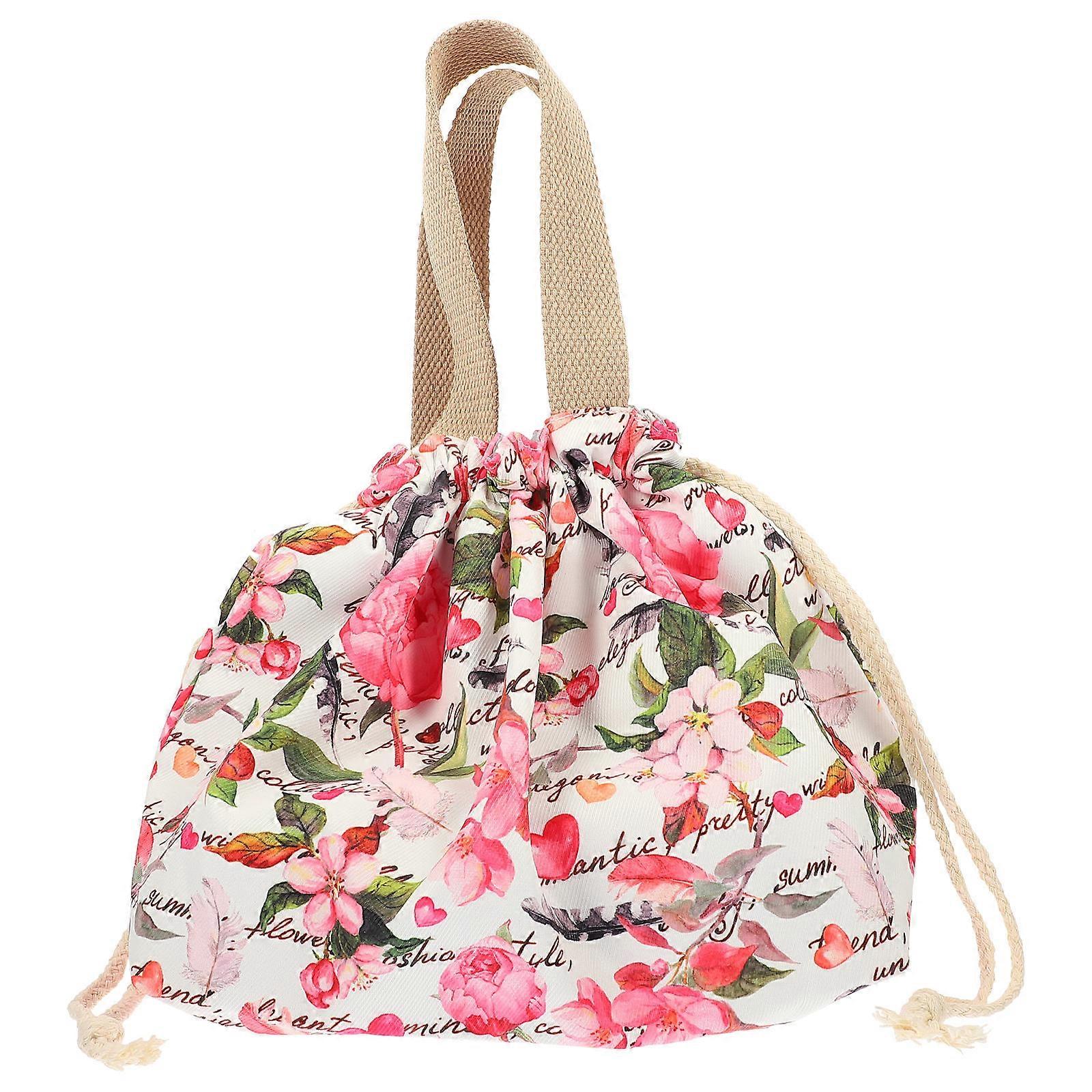 Cartoon Bento Bag Drawstring Lunch Bag for Reusable Storage