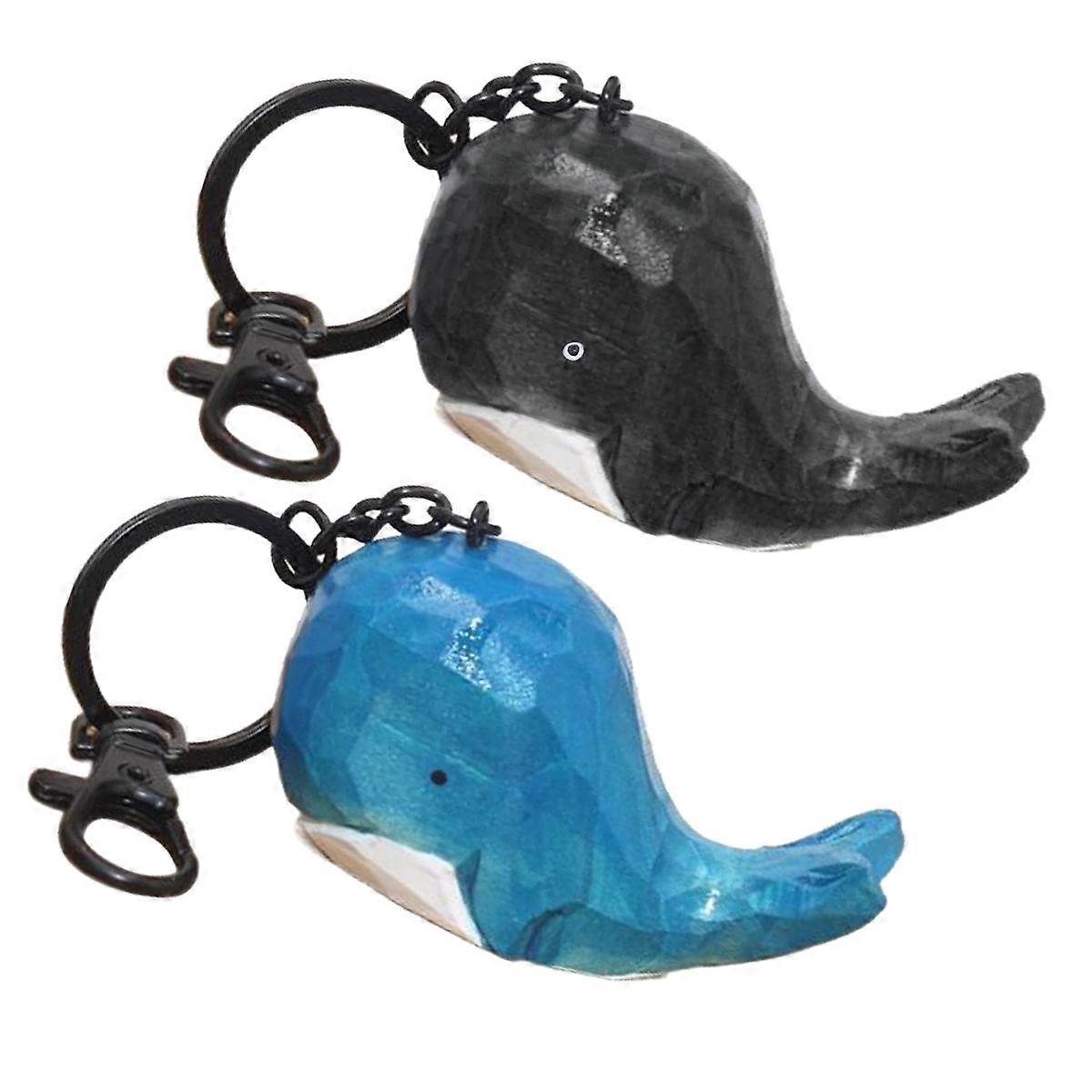 Whale Shaped Keychains Lightweight Key Ring for Decoration 2Pcs