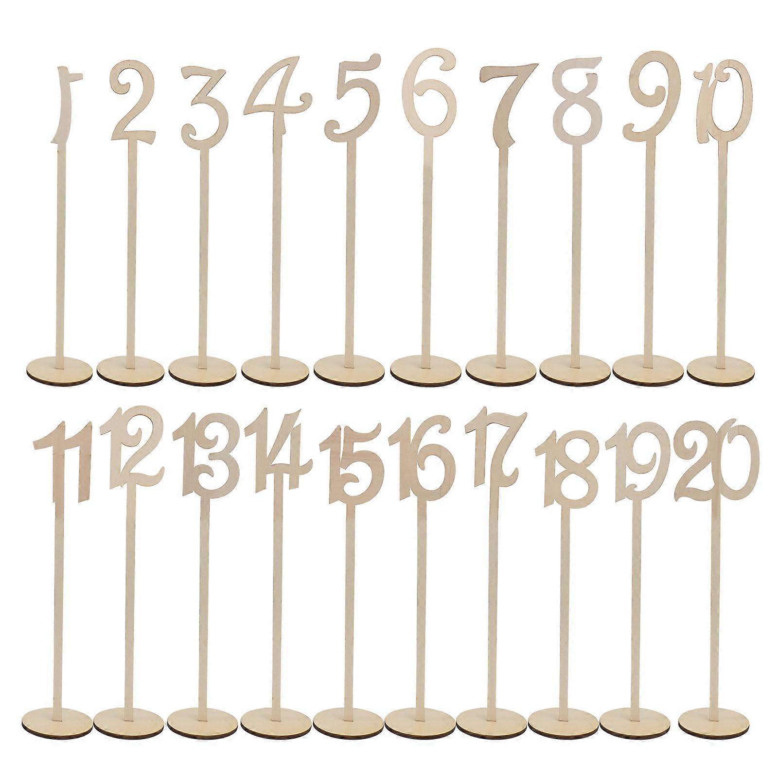 Marking Table Number for Wedding Reception 1Set Beige Wood Table Cards