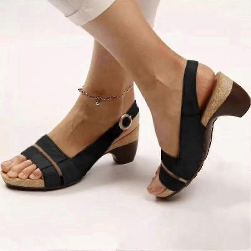 Women's breathable platform sandals comfortable heel design