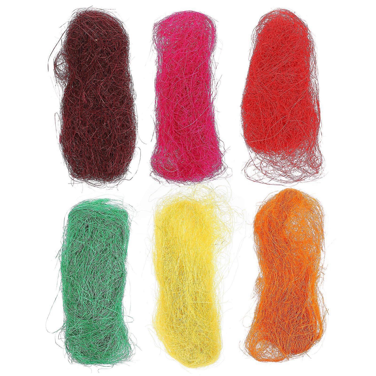 6Pcs Natural Raffia Silk Bird Nest Filler Easter Decoration Gift Box Stuffing