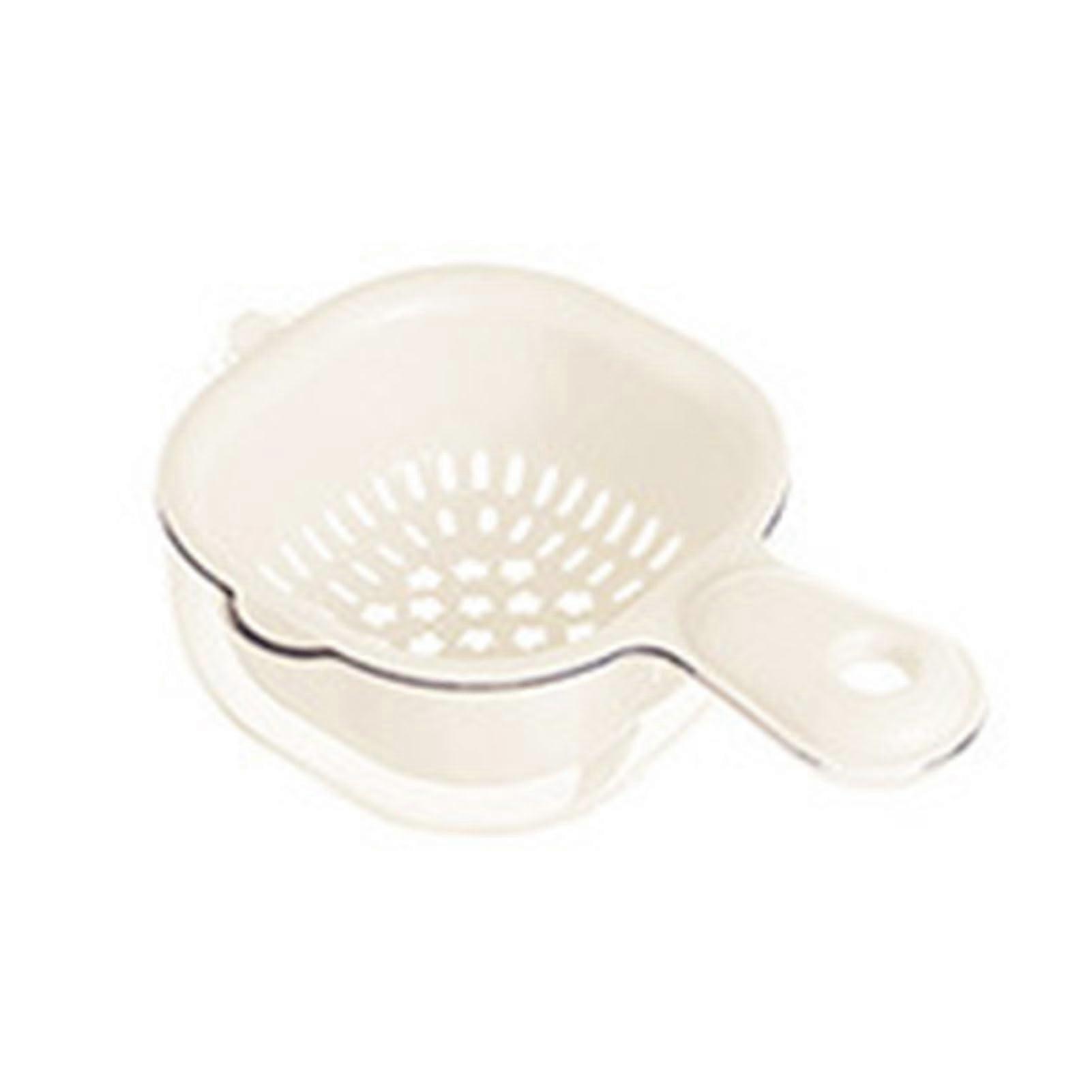 Colander Bowl Set with Double Layer Strainer, Quick Draining BPA  Kitchen Basket with Handle, White