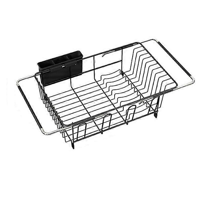 Adjustable Over Sink Dish Drying Rack RustResistant Carbon Steel SpaceSaving Kitchen Organizer