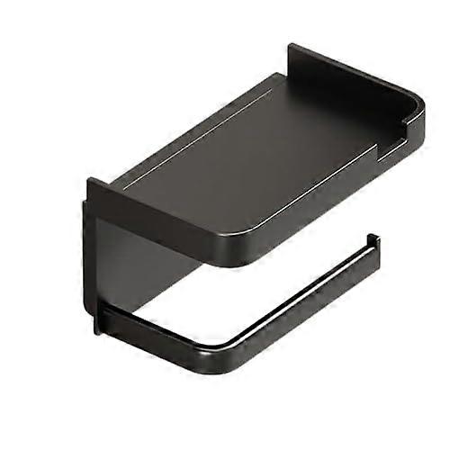 Plastic Bathroom Shelf Waterproof Wall Mounted Phone Holder Moisture Resistant Black A